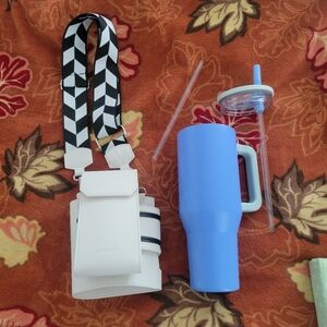 STHEXTRA White Crossbody Bag for Tumbler.Comes With Tumbler